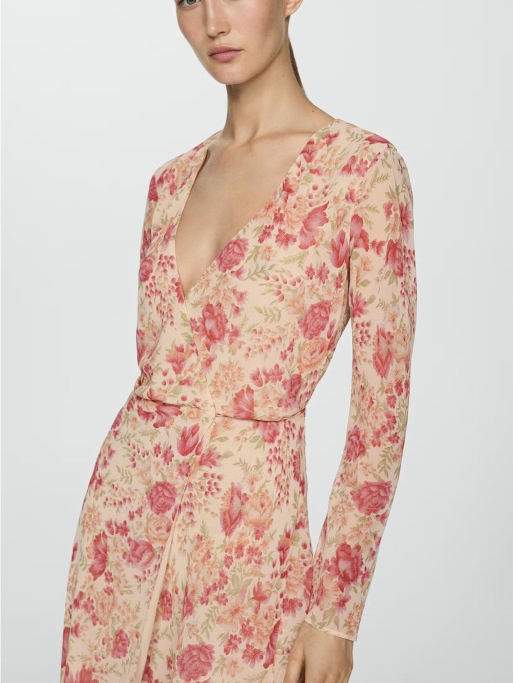 NWT - Mango Asymmetrical Hem Floral Wrap Dress